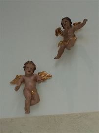 Hand Carved Angels Salvaged From Closed European Church