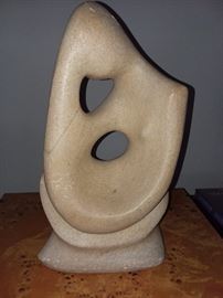 2 Hardstone Carved Figurines (Approximately 12" Tall)