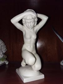 Art Deco "After The Bath" Nude Woman Karl Tutter Hutschenreuther Figurine