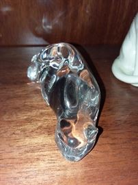 Steuben Cat Lying Down Crystal Figurine