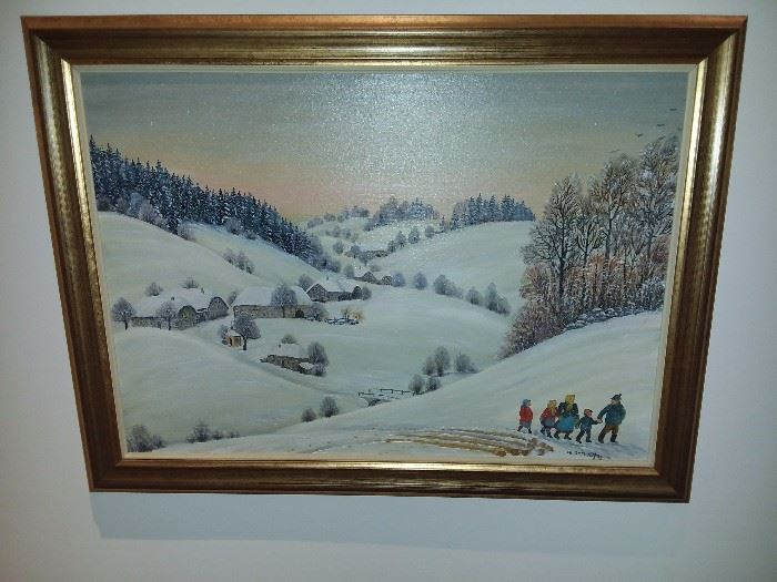 Collection Of 8 Figural and Scenic Paintings By Ch. Ortner