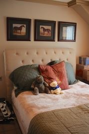 3 Queen Beds with Various Frames and Dressers and Equine Prints