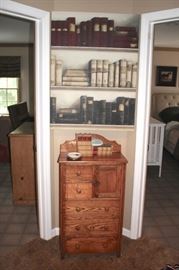 Books and Wood Cabinet