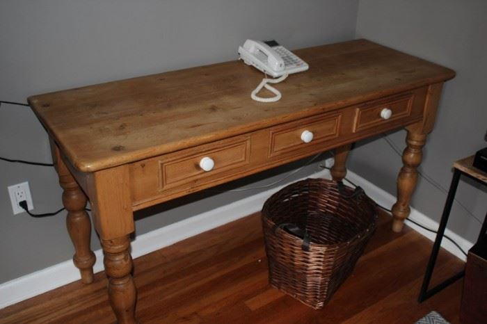 Console Table and Waste Basket