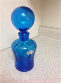 Vintage Blenko Cobalt Decanter/Perfume bottle