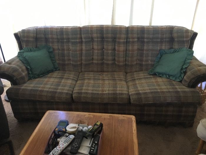 Plaid sofa sleeper