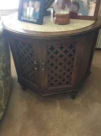Vintage end table; marble top (have 2)