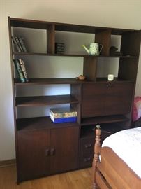 Vintage bookcase with pull-down desk