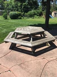 wooden octagon picnic table
