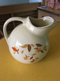 Halls Superior Quality kitchenware pitcher, Autum Leaf design