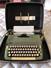Vintage Smith Corona Sterling 12 typewriter and case