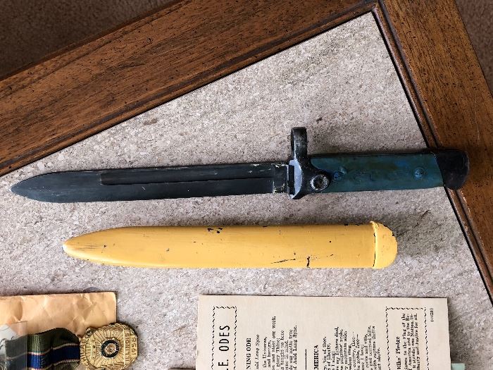 Vintage bayonet with scabbard