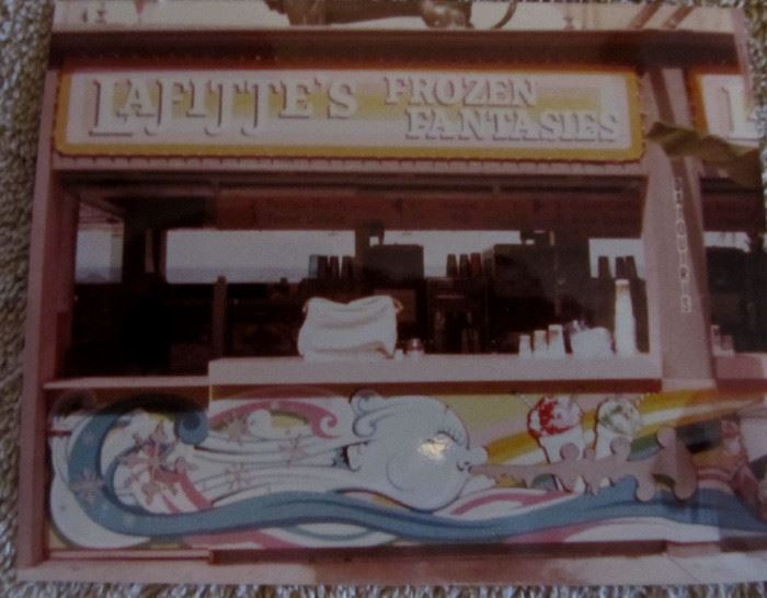 Real photo of the 1984 World's Fair Concession "Lafitte's Frozen Fantasies" under construction. Other photo's of the 1984 World's Fair under construction will be available.
