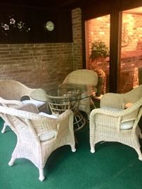 Wicker table and chairs