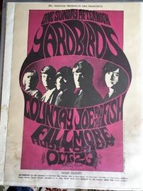 YARDBIRDS with COUNTRY JOE & THE FISH concert ad poster