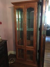 Double door display cabinet. 