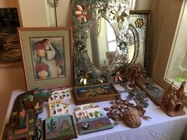 Native America art - tile art, mirrors, wall pockets & more. 