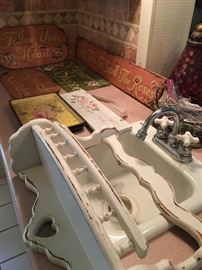 Shabby signs & a little wall shelf