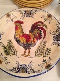 Country French  rooster plate