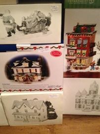 Some of the mannnnnny Dept. 56 Christmas village selections