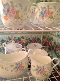 Many pieces of "Something Blue" bone china
