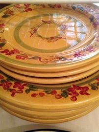 Cheerful ---- for any meal !! (Souleo Provence Pottery is rustic handmade, hand-painted pottery from France.)
