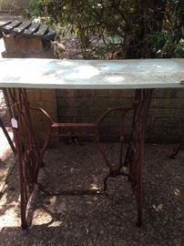 Sewing machine base patio table