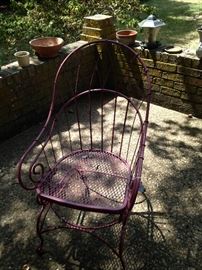 One of two patio chairs
