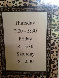 Come early for best selections!