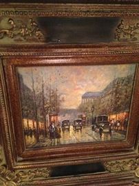 Vintage scene framed art