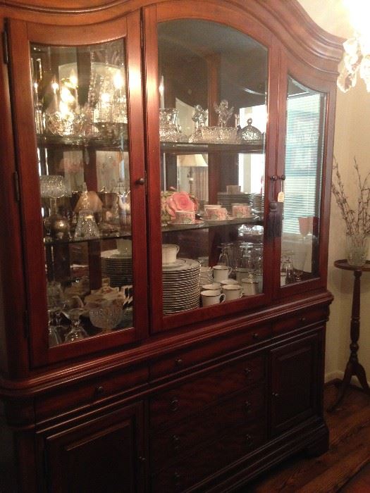Extra large china cabinet provides great storage and display areas.