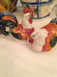 Colorful salt and pepper shakers