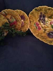 Fruit platter and salad plates
