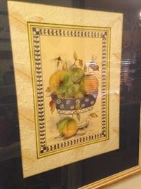 Bowl of fruit art by Alie Kruse-Kolk; she was born in Enschede, Netherlands, and she is known for her expressive still lifes and landscapes .
