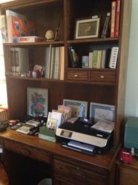 Desk with upper shelving