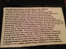 Provenance on the back of the utensils