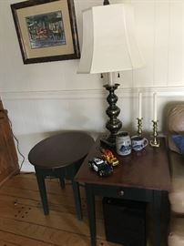 End tables, pottery