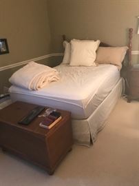Full/queen bed with full size mattress, cedar chest