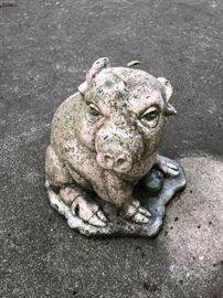 cement pig statue