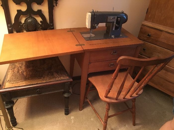 SEARS Kenmore sewing machine and cabinet with foot pedal