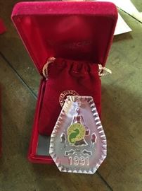 1991 WATERFORD ornament; 12 Days of Christmas, Maids A Milking