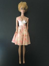 Vintage pale blonde White Ginger Bubble Cut pink lips early Barbie 1961
