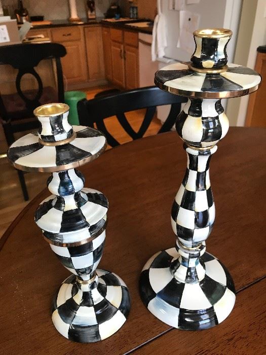 MacKenzie Childs courtly check candlesticks