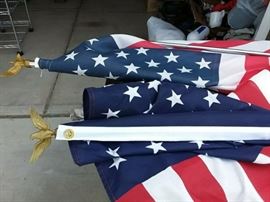 2 American flags with Poles