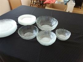 Clear glass dishes and bowls