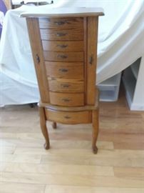 Oak Tall jewelry cabinet