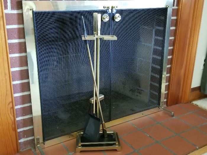 Fireplace tools and screen	 http://www.ctonlineauctions.com/detail.asp?id=737120 