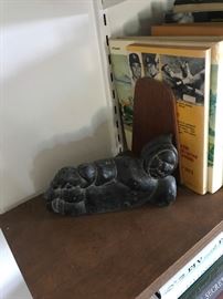 Inuit carving, reclining woman