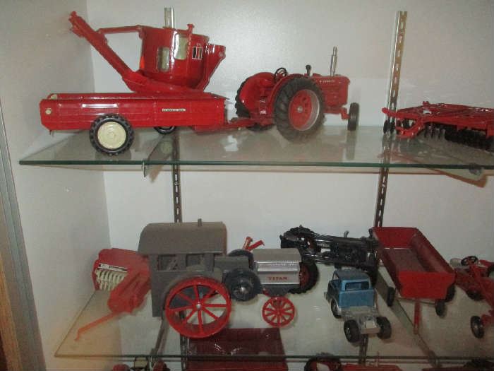 Toy tractors and implements