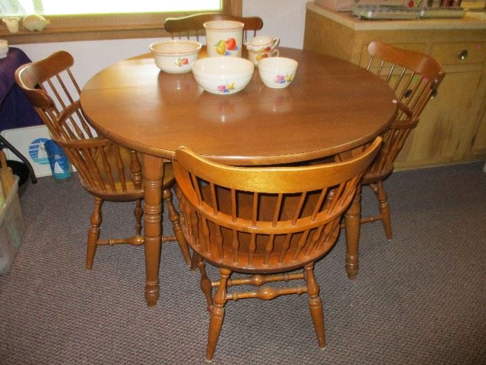WOOD TABLE W/4 CHAIRS